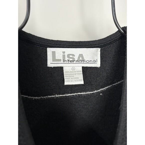 Vintage Boiled Wool Cat Kitty Vest Women's M Embroidered Lisa International - Picture 4 of 7